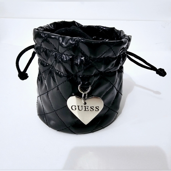 GUESS PATENT LEATHER MINI BUCKET BAG - Picture 1 of 10